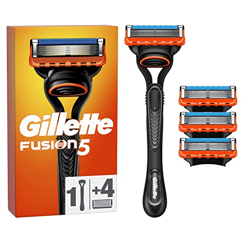 Gillette Fusion 5 Nassrasierer Herren, Rasierer + 4 Rasierklingen mit 5-fach Klinge, Geschenk für Männer im Sale