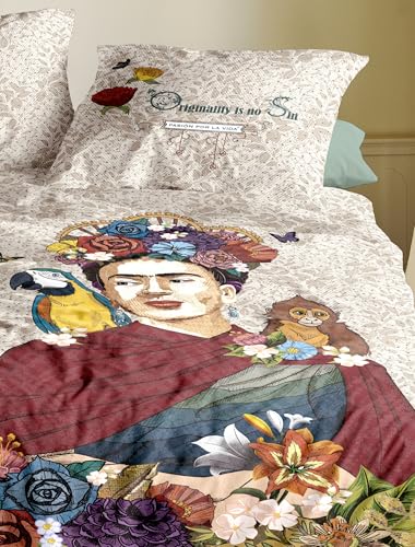 Irisette Satin-Bettwäsche | Bettbezug 140 x 200 cm | Kopfkissenbezug 70 x 90 cm | Modell: Frida Kahlo im Sale