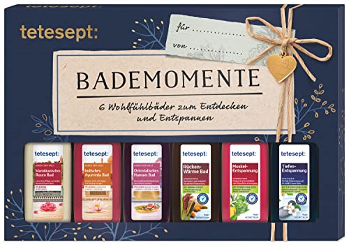 tetesept Bäder Geschenkset Bademomente – Badezusatz Probierset mit Geschenkanhänger - das ideale Präsent für jeden Anlass – 1 x Badeset (6 x 20 ml) im Sale