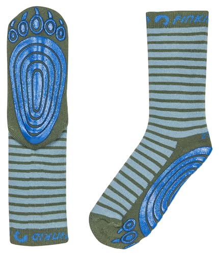 Finkid Tapsut Striped-Blue - Versatile, comfortable children's anti-slip socks, on sale