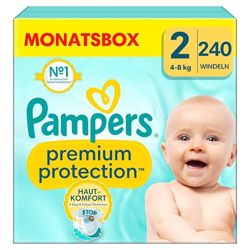 Pampers Baby Diapers Size 2, Premium Protection, Diapers x240, 4kg-8kg, Double protection for skin comfort &amp; against leaks on sale