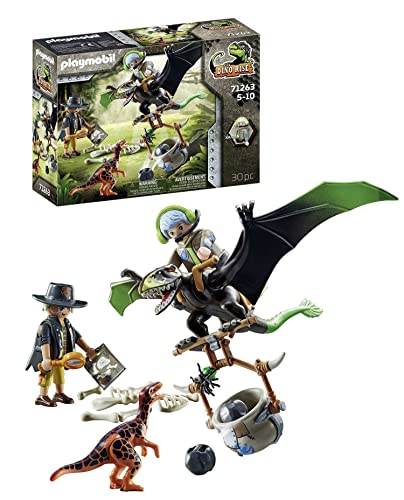 PLAYMOBIL Dino Rise 71263 Dimorphodon, Dinosaur with Removable Armor and Standing Seat, Pterosaur with Large Launching Mechanism, Toy for Children Ages 5 and Up on Sale