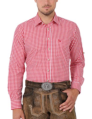 Krüger Herren Trachtenhemd lang, Modell Trachtenhemd, Langarm, Art.-Nr. 000951-0-0109, L, rot im Sale
