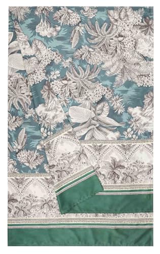 Bassetti BOBOLI Foulard made of 100% cotton in the color Verde V1, dimensions: 270x270 cm -9330053 on sale