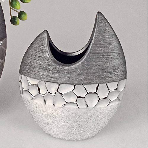 formano Vase Silber-grau flach 21 cm 739896 im Sale