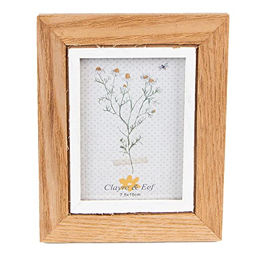 Clayre & Eef Bilderrahmen 7x10 cm Braun Weiß MDF Rechteck Fotorahmen im Sale
