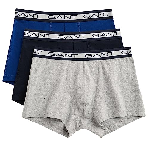 Gant Herren Basic Trunk 3-Pack Boxershorts 3ER Pack, Hellgrau Meliert, s im Sale