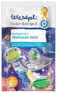 Thumbnail for tetesept Kinder Badespaß Badeperlen Weltraum Held Bad – Bunter Kinder Badezusatz für außerirdischen Spaß in der Badewanne - Kinderbad mit Glitzer, Melonenduft und hautpflegender Rezeptur – 8 x 60 g
