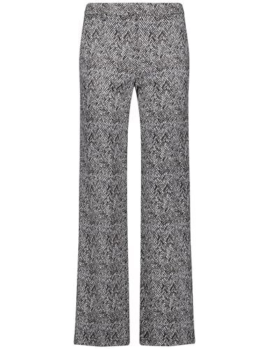 Gerry Weber Damen Stoffhose Mir꞉JA Wide Leg Gemustert reguläre Länge Black/Camel/Grey Jacquard 46 im Sale