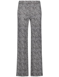 Thumbnail for Gerry Weber Damen Stoffhose Mir꞉JA Wide Leg Gemustert reguläre Länge Black/Camel/Grey Jacquard 46 im Sale