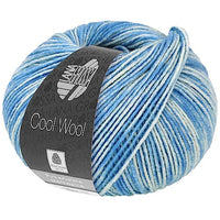 Thumbnail for Lana Grossa Cool Wool Neon Print 6523 - neon blue/soft blue on sale