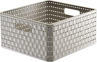 Thumbnail for Rotho Country storage box 14l in rattan look, plastic (PP) BPA-free, cappuccino, 14l (32.8 x 30.0 x 16.0 cm) on sale