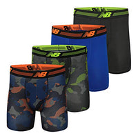 Thumbnail for New Balance Herren Standard Performance Boxershorts, 15,2 cm, ohne Eingriff (4er-Pack), Schwarz/Azur-Druck/Schwarz/Hi-Lite Print, im Sale