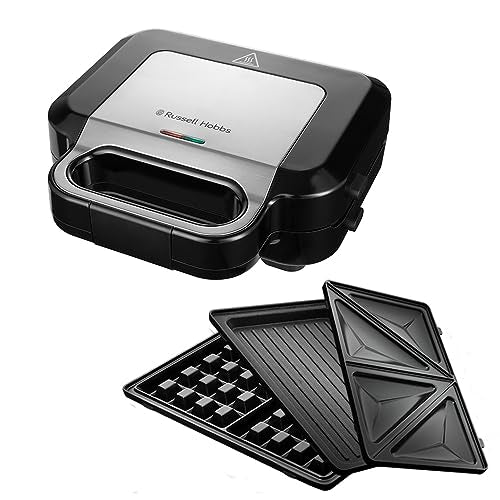 Russell Hobbs Multifunktionsgerät 3-in-1 [Sandwichmaker, Waffeleisen, Kontaktgrill] Creations (spülmaschinengeeignete, antihaftbeschichtete & extra tiefe Platten, BPA frei) 26810-56 im Sale