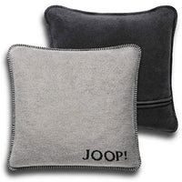 Thumbnail for Joop! Cushion cover plain double-face ash-anthracite cotton polyacrylic, dimensions: 50 cm x 50 cm, 739469 on sale