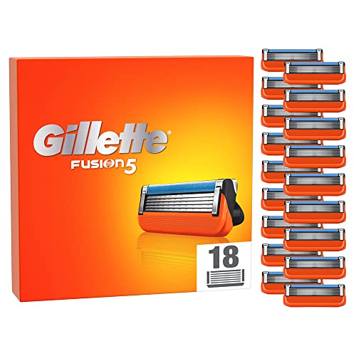 Gillette Fusion 5 Rasierklingen, 18 Ersatzklingen für Nassrasierer Herren mit 5-fach Klinge