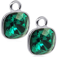 Thumbnail for Charm Anhänger 2 Stück 925 Sterling Silber Blau für Creolen Markenkristalle NOBEL SCHMUCK im Sale
