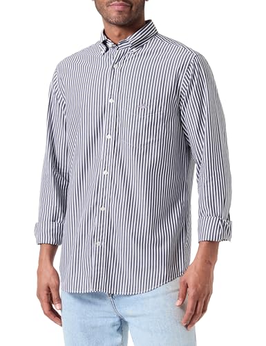 GANT Herren Reg Poplin Stripe Shirt Klassisches Hemd, College Blue, EU im Sale
