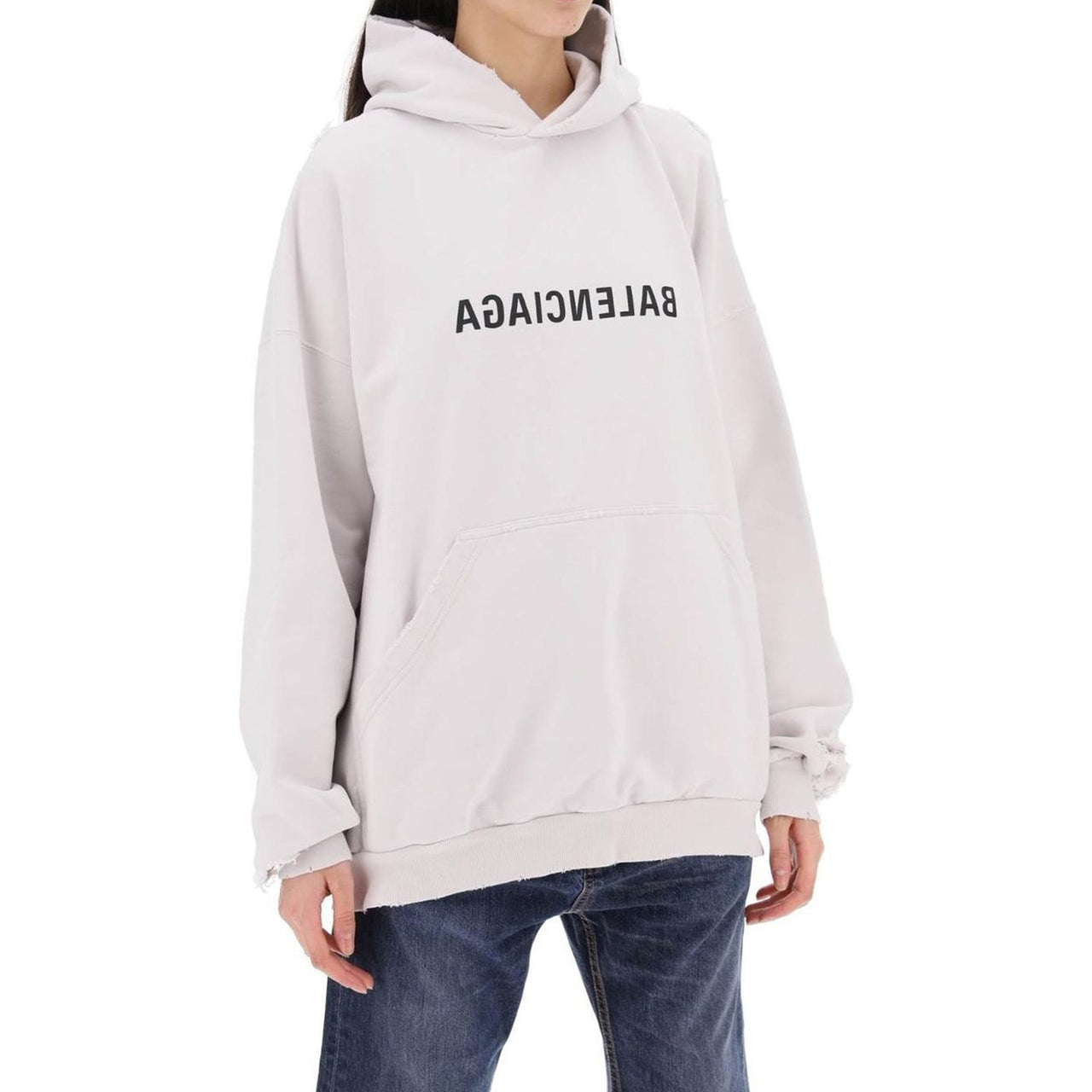 Balenciaga Logo Hooded Sweatshirt im Sale