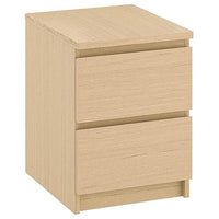 Thumbnail for Ikea MALM chest of drawers, 2 drawers, white stained oak veneer, 40 x 55 cm