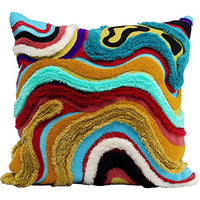 Thumbnail for Kare Design Cushion Waves, Multi-colored, Decorative Cushion, Sofa Cushion, Pop Art Style, Removable Cover, with Zipper, 45x45 cm (L/W) on Sale