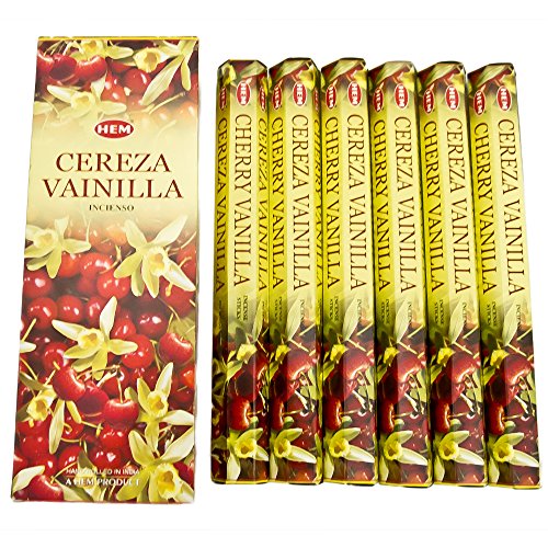 Neu: Saum, Hexa-Räucherstäbchen, Vanille, Kirsche, 6 Packungen = 120 x 20 Stäbchen. im Sale