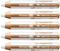 Thumbnail for STABILO Buntstift, Wasserfarbe & Wachsmalkreide woody 3 in 1-5er Pack - weiß im Sale