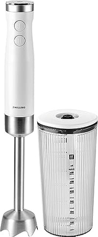 Thumbnail for ZWILLING ENFINIGY hand blender, stainless steel, blender & hand mixer with stainless steel winglet blade and 600 ml measuring jug, silver-white on sale