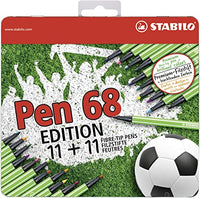 Thumbnail for Premium-Filzstift - STABILO Pen 68 Fußball Edition - 22er Metalletui - mit 22 verschiedenen Farben im Sale