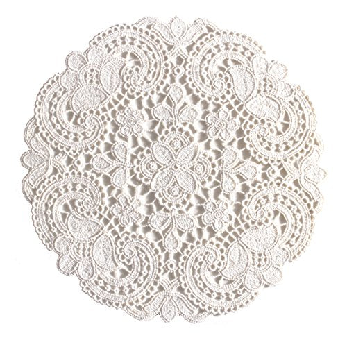 Plauener Spitze by Modespitze Tischdecke, Baumwolle, Natur, 22 cm cm im Sale