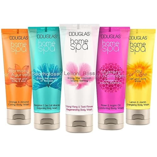 Douglas - Home SPA - Body Wash Collection Set Gift Set - Seathalasso, Leilani Bliss, Harmony of Ayurveda, Mystery of Hammam &amp; Joy of Light 75ml each on sale