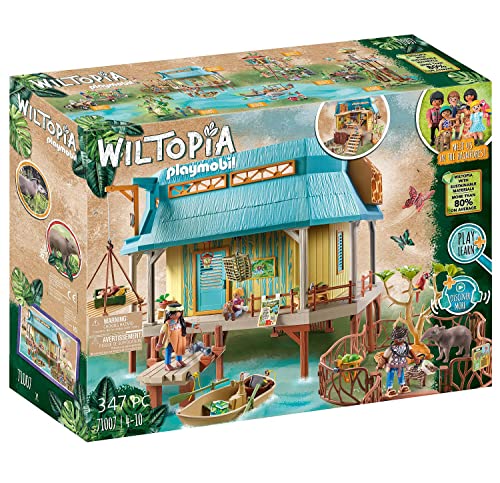 PLAYMOBIL Wiltopia 71007 Animal Care Station with Boat Mounts and Floating Rowboat, Recommended for ages 4 and up, on sale