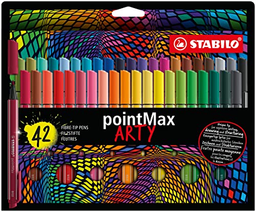 STABILO Filzschreiber pointMax - ARTY - 24er Pack - mit 24 verschiedenen Farben im Sale