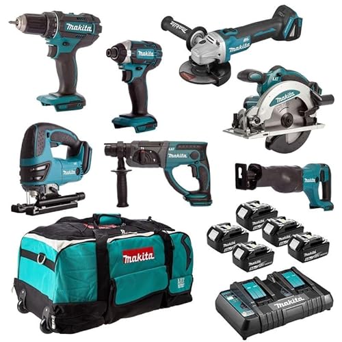 ENSEMBLE DE 7 MACHINES MAKITA (DDF482 + DTD152 + DGA504 + DSS610 + DHR202 + DJR186 + DJV180) - DLX7013PT1 on sale