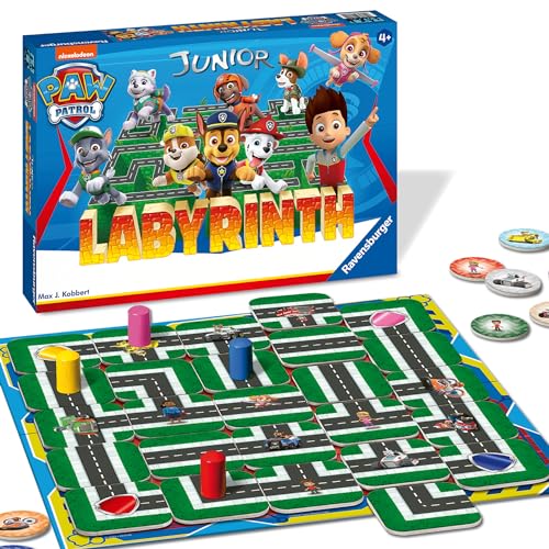Ravensburger Kinderspiel Paw Patrol Junior Labyrinth 20799 - das bekannte Brettspiel von Ravensburger als Junior Version, Kinderspiel für Kinder ab 4 Jahren im Sale