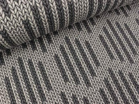 Thumbnail for Albstoffe Hamburger Liebe Check Point Big Knit Check List Mittelgrau-Carbon im Sale