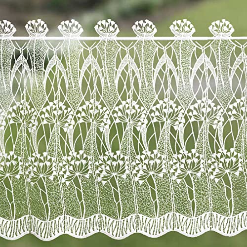 Plauener Spitze zarte Scheibengardine Pusteblume cm hoch x 98 cm breit im Sale