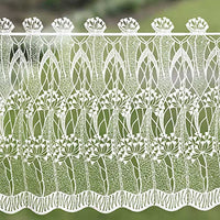Thumbnail for Plauener Spitze zarte Scheibengardine Pusteblume cm hoch x 98 cm breit im Sale