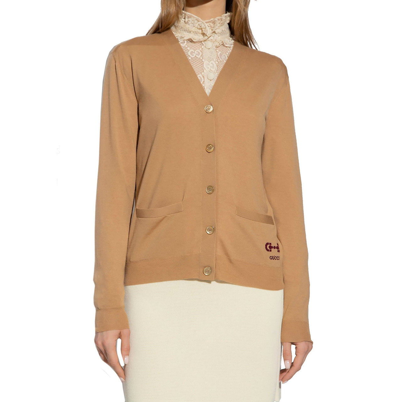 Gucci Wool Logo Cardigan im Sale