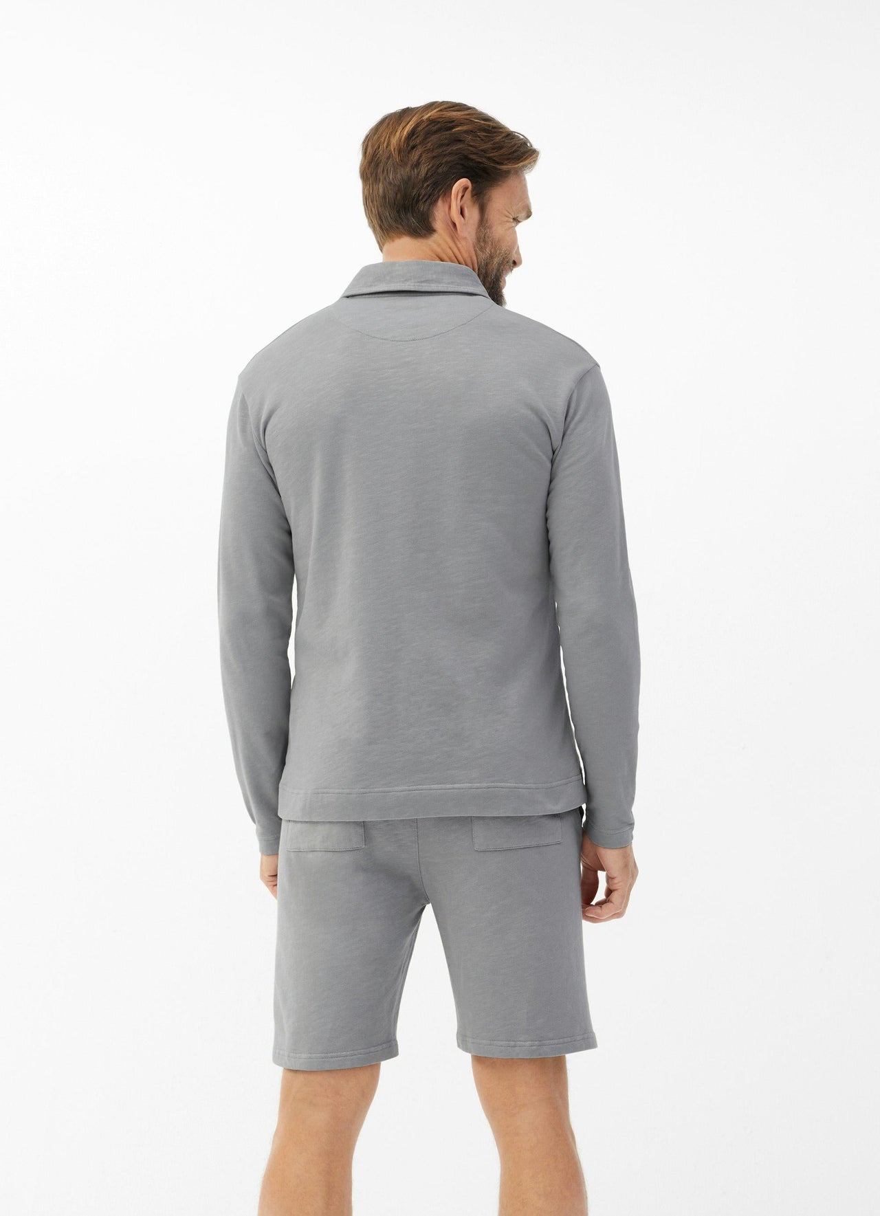 Juvia Slub Fleece Polo Longsleeve im Sale