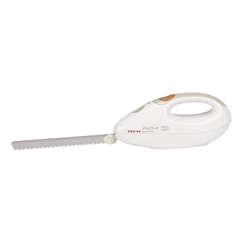 Tefal 8523.31 Electric Knife | 100 Watt | Stainless steel blade | Suitable for frozen food | White/greige on sale