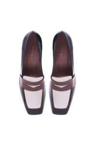 Thumbnail for Baldinini loafer with heel in black and cream naplak leather on sale