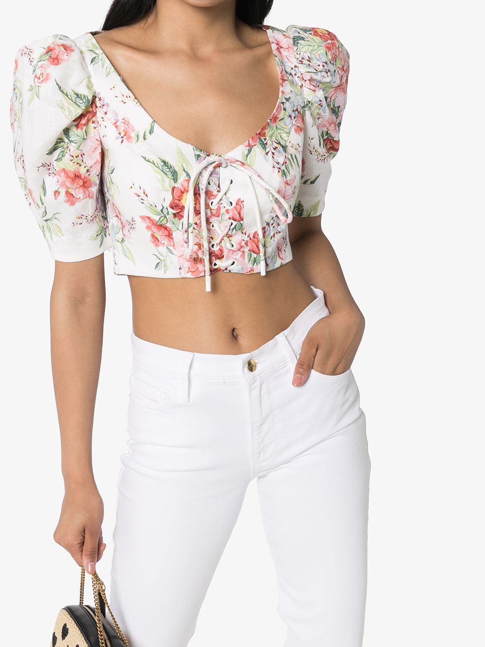 Zimmermann Bellitude Lace Crop Top on sale