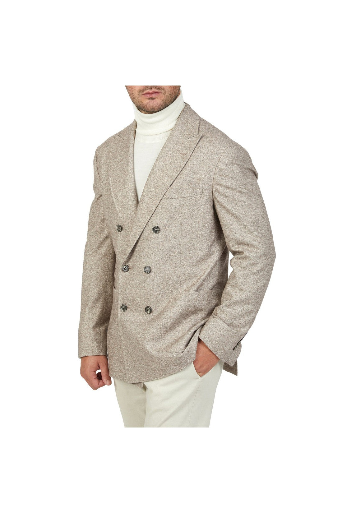 Brunello Cucinelli Double-Breasted Wool Jacket im Sale