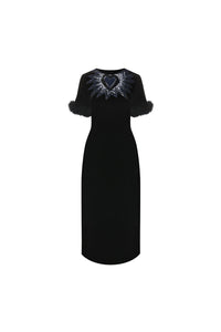 Thumbnail for Fendi Fur Trim Velvet Midi Dress im Sale