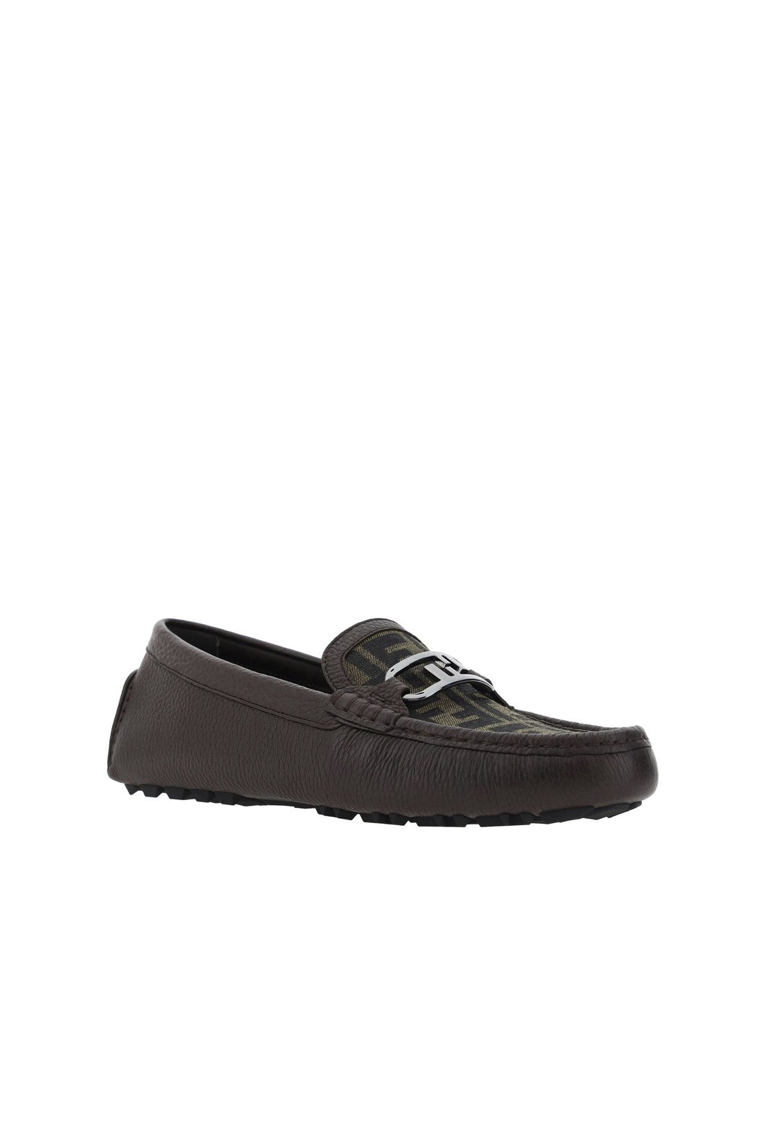 Fendi Leather Monogram Loafers im Sale