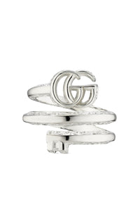 Thumbnail for Gucci GG Marmont Logo Double Band Silver Ring im Sale