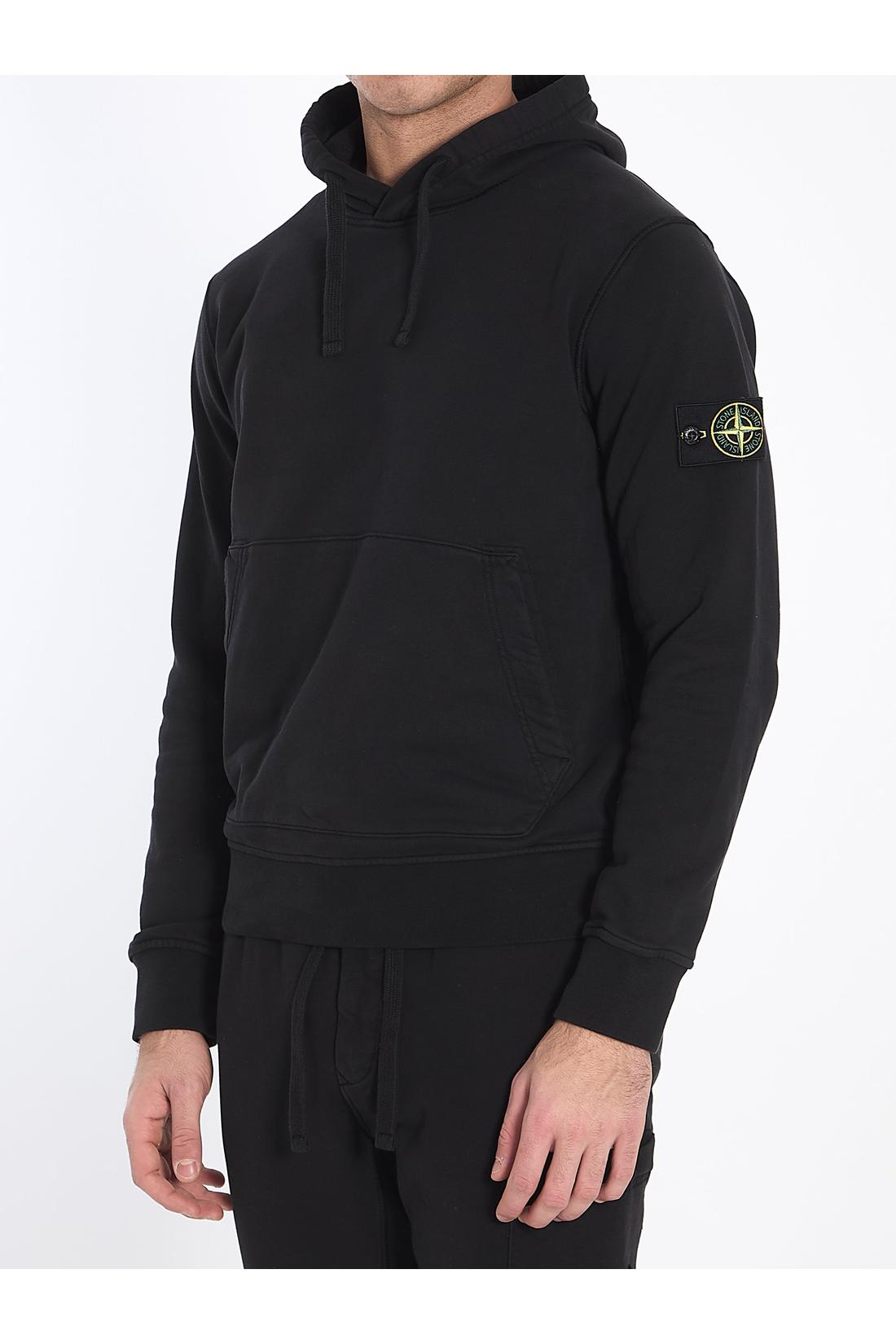 Stone Island Hoodie in organic cotton fleece on sale
