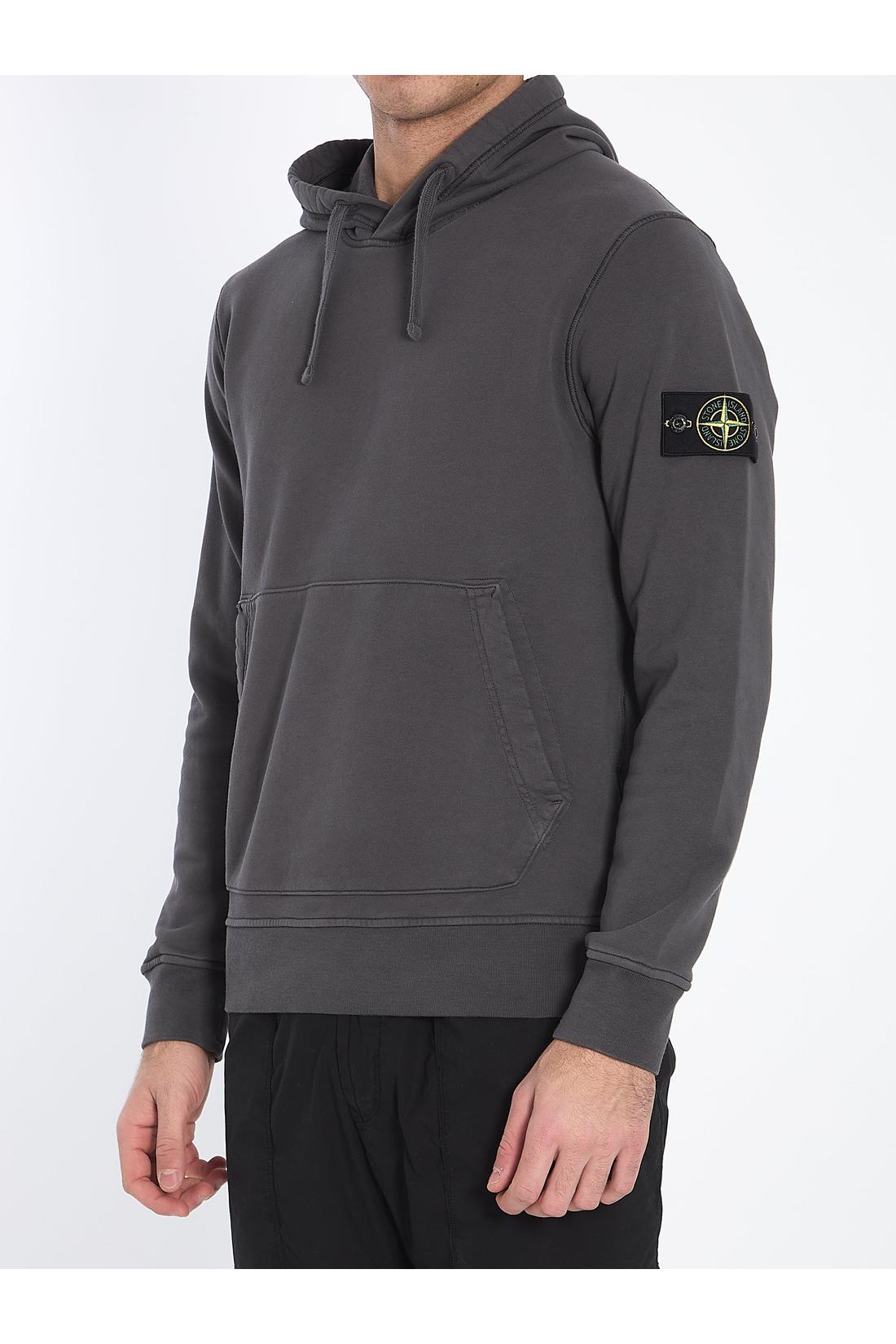 Stone Island Hoodie in organic cotton fleece on sale