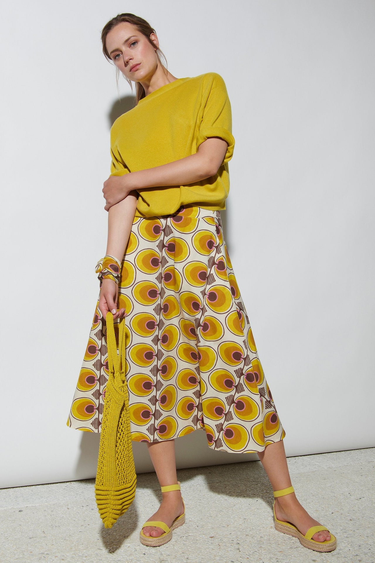 Luisa Cerano Maxirock mit Retro-Print im Sale